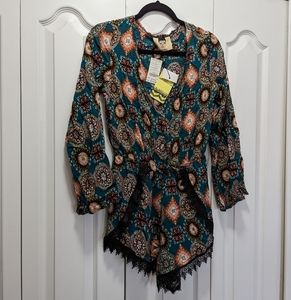 Long sleeve Multi color Short Romper